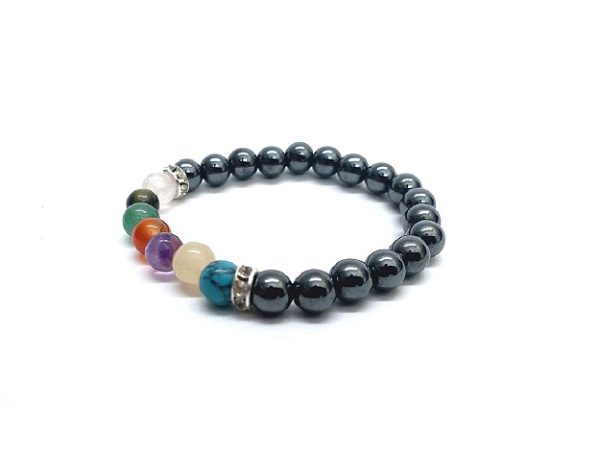  Hematite 8 mm Chakra Stretch Bracelet