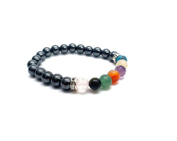  Hematite 8 mm Chakra Stretch Bracelet - Image 2