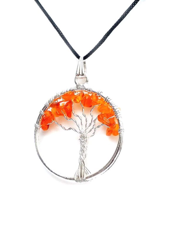  Carnelian Natural Tree of Life Wire Wrapped Pendant - Image 2