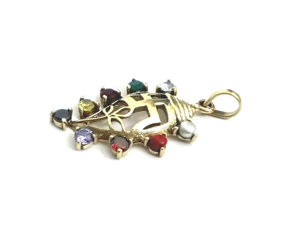 Navgraha navratna kounch (sankh) Shaped ashtadhatu Pendant