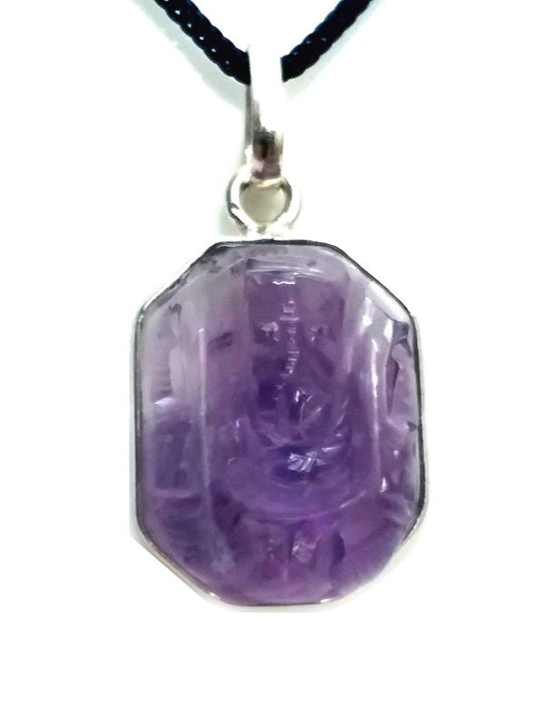 Amethyst Crystal Lord Ganesh JI Engraved Pendant