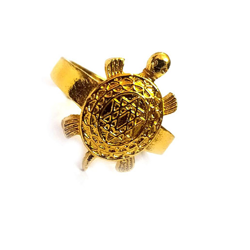 Gold Plated Tortoise Turtle Vastu Feng Shui Kachua Good Luck Charm Fashion  Finger Ring For Men and Women