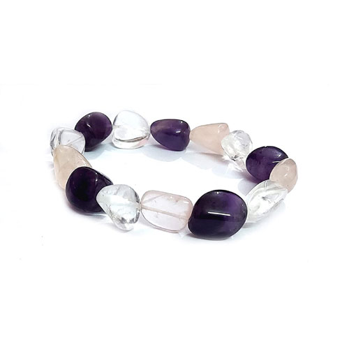 Winter Wonderland Bracelet- Moonstone, Clear Quartz, Aura Quartz — Moksa  Malas