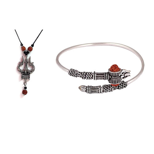 Buy Silver Oxidised Shiva Bracelet Gift Online at ₹345
