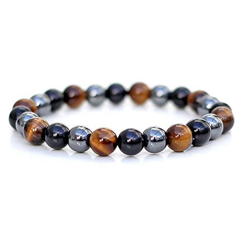 Buy Triple Protection Bracelet, Natural Hematite, Tiger Eye, Black Obsidian Gemstone  Crystal Beads Stretch Hand Band/Bracelet for Women and Men Online at Best  Prices in India - JioMart.