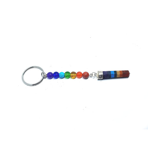 7 Chakra Key Chain, Yoga Keychain, Crystal Key Chain, Yoga Chakra Yogi  Gift, Om Key Ring, Crystal Purse Charm, Chakra Purse Charm