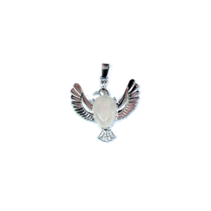 Natural Rose Quartz Eagle Shaped Crystal Pendant