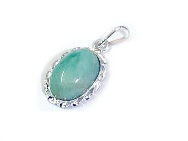 Certified Natural Amazonite Oval Shaped Crystal Pendant