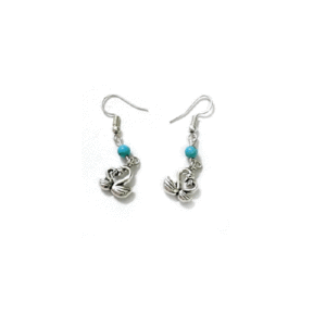 Mandaring Duck Turquoise Crystal Lucky Charm Hand Craft Tops Jhumka Ear ring Pair For Women And Girls