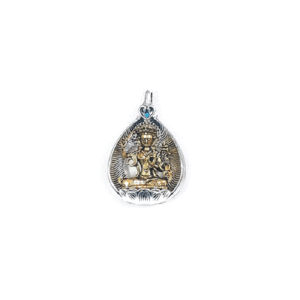 Tibetan Buddist Goddess Golden Tara Devi Auspecious Lucky Charm Pendant