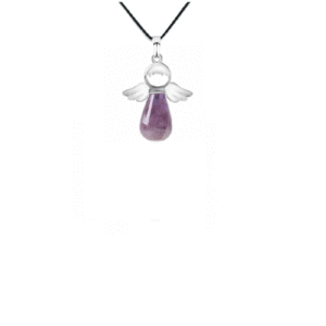 Natural Amethyst Crystal Angel Lucky Charm Crystal Pendant