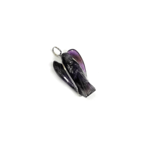 Natural Amethyst Angel Shaped Wir Pendant Crystal Pendant Locket For Men And Women