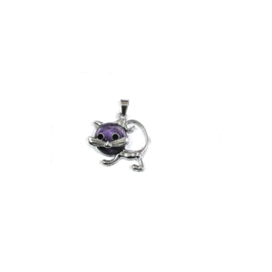 Natural Amethyst Cute Cat Shaped Lucky Charm Crystal Pendant