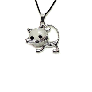 Natural Clear Quartz Cute Cat Shaped Lucky Charm Crystal Pendant