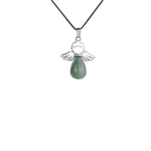 Natural Green Aventurine Angels Lucky Charm Crystal Pendant