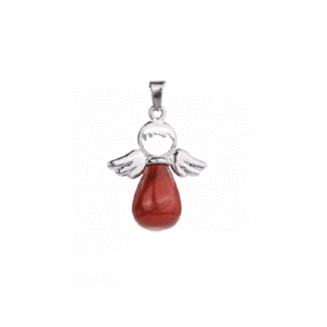 Natural Red jasper Angel Shape Crystal Charm Pendant