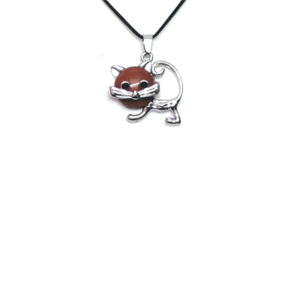 Natural Red Jasper Cute Cat Shaped Lucky Charm Crystal Pendant