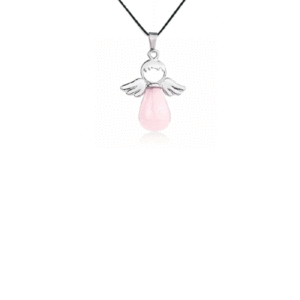 Natural Rose Quartz Angels Shape Crystal Charm Pendant