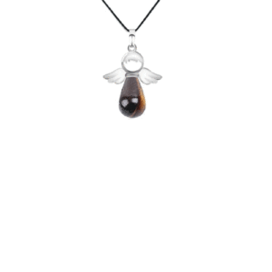 Natural Tiger Eye Angel Lucky Charm Crystal Pendant