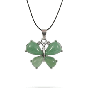 Natural Green Aventurine Butterfly Shaped Crystal Pendant