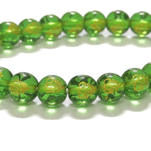 Shree Ganesh Ji Engraved Lucky Charm Green Bracelet