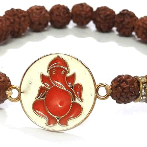 Shree Ganesh Ji Lucky Charm Rudraksh Adjustable Bracelet