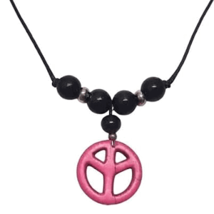Peace love And unity Lucky Charm Protection Pink Pendant Locket Amulet For Men And Women