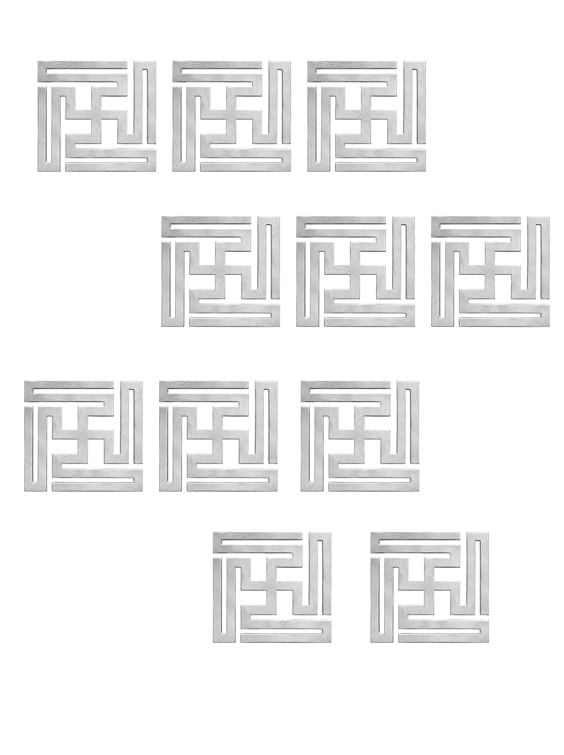 Auspicious Urja Vastu Tri Dhatu 3 Dhatu Mini 2.3 Cm Nandavrat Swastik Set of 11 for Vastu Protection and Prosperity