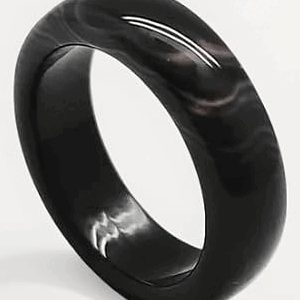 Black Onyx Crystal Band Ring