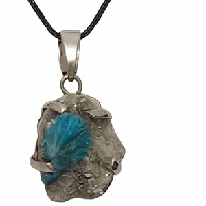 Natural Cavansite Crystal Raw Rough Uneven Cut Lab Certified Pendant For Men & Women