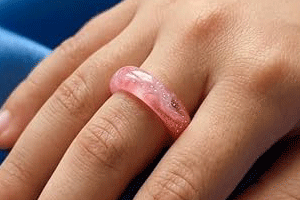 Natural Cherry Quartz Crystal Band Ring - Image 2