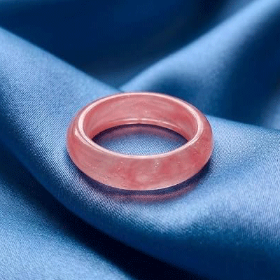 Natural Cherry Quartz Crystal Band Ring - Image 3