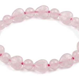 Natural Rose Quartz Hearts Shape Crystals lucky charm Bracelet