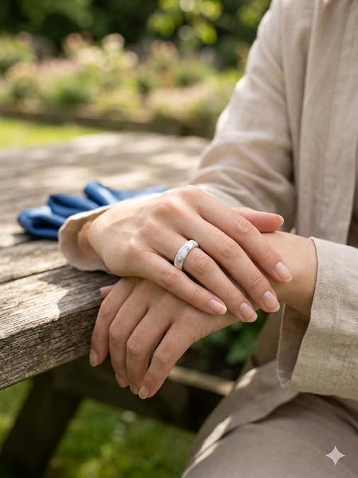 Natural Howlite Crystal Band Ring - Image 2