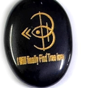 I Will Finally Find True Love Zibu Angelic Symbol Engraved Pocket Natural Black Tourmaline Crystal for Reiki Healing
