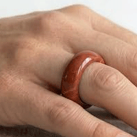 Natural Red Jasper Crystal band ring - Image 2