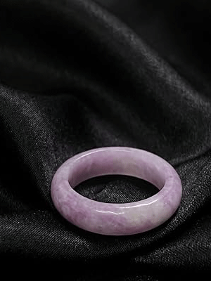 Natural Lepidolite Crystal band ring - Image 3