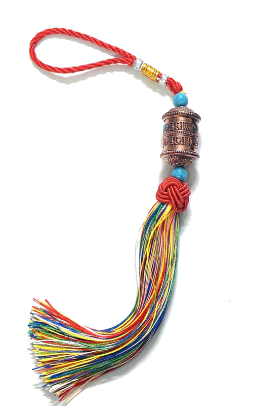 Tibetan Buddhist Om Mani Padme Hum Mantra Engraved Prayer Wheel Metal Hanging for car and Home