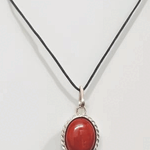 Natural Red jasper Oval Crystal Lab Certified Pendant Locket For Men And Women