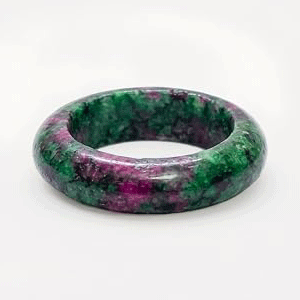 Natural ruby fuchsite Crystal band ring