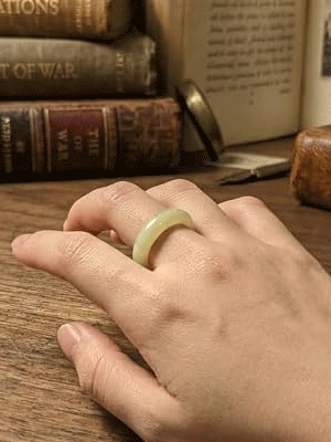 Natural Serpinetine Crystal Band Ring - Image 2