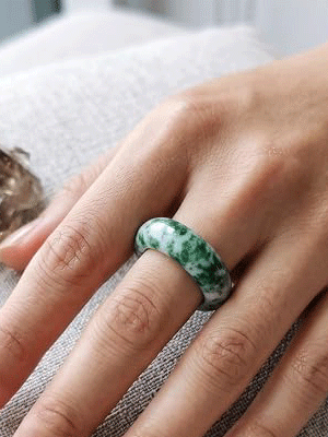 Natural Tree Agate Crystal band ring - Image 2