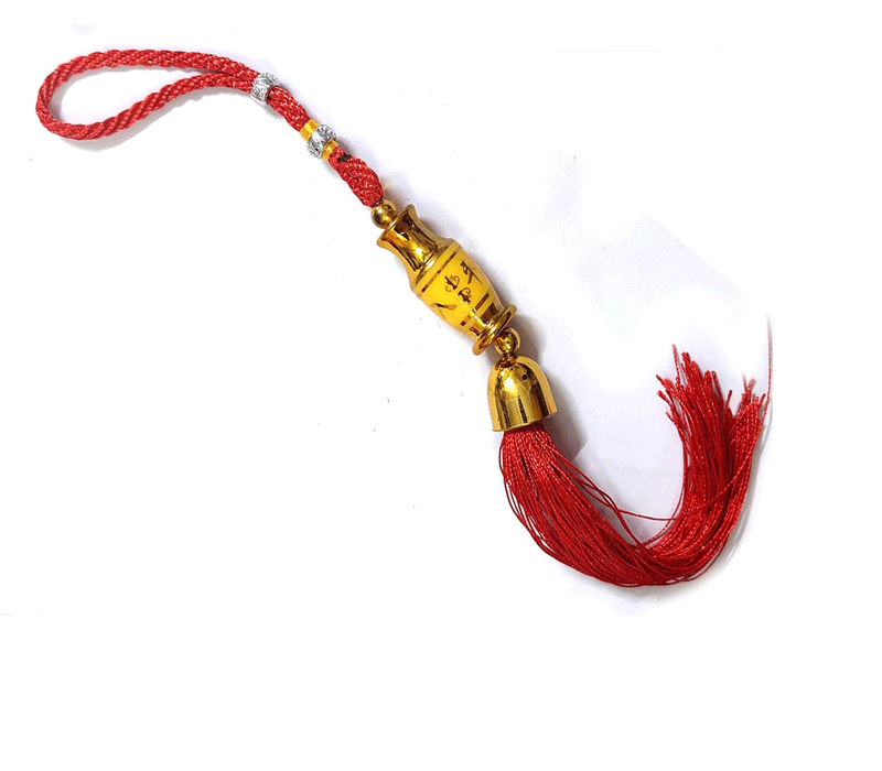 Fengshui Lucky Wealth Vase Charm with Symbols Hanging Amulet for Your Car and Home